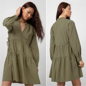 Rails Ivy Mini Moss Green Tie Waist Tiered Dress Women's Size Small thumbnail 2