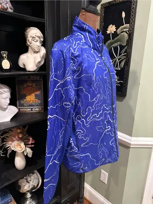 The North Face Blue & White Topographic Map Windbreaker – Size Large thumbnail 7