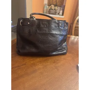 Ann Taylor Black Croc Embossed Leather Purse Silver Hardware thumbnail 7
