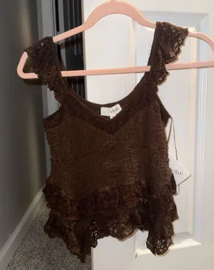 La Peche Brown Top Size XS thumbnail 1
