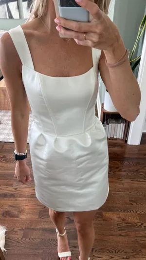 Custom Made Bridal Satin Dress With Bow thumbnail 1