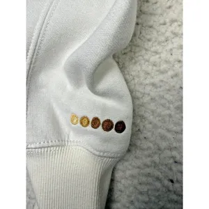 Coogi Hoodie Womens Medium White Full Zip Embroidered Logo‎ Fleece Raglan Sleeve thumbnail 8
