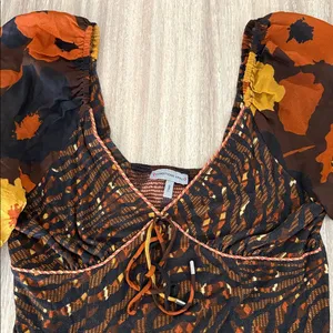 Conditions Apply Puff Long Sleeve V-Neck Blouse Women’s Size Small Anthropologie thumbnail 6