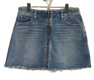 Free People We The Free Women’s Zip It Up Denim Jean Skirt 100% Cotton Size 30 thumbnail 1