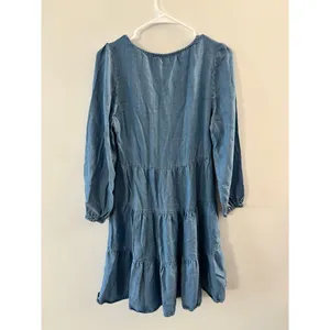 Casa Cabana Womens Chambray Dress XS Cowgirl Western Tiered Boho Long Sleeve thumbnail 6