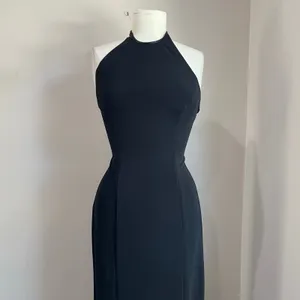 NOUVEAU Y2K Vintage‎ Black Exposed Trumpet Maxi Dress Size M thumbnail 4