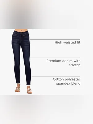 Judy Blue high rise skinny dark wash jeans size 7/28 style 82253 thumbnail 8