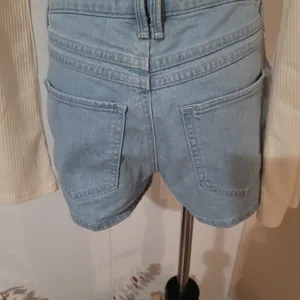 Abercrombie & Fitch Light Blue Denim Shorts thumbnail 4