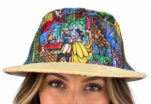 Misallati Hat Club Beauty & The Beast Stained Glass Rose Camper Strapback Hat thumbnail 1