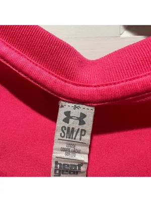 Hot Pink Women’s Under Armour V-Neck Dri-Fit Workout T-Shirt Size Small thumbnail 3
