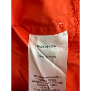 NWOT Quince Organic Cotton Smocked Mini Dress Womens S Orange Red Sleeveless thumbnail 6