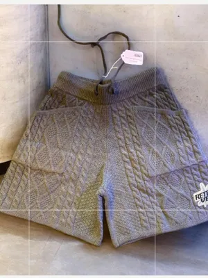 🆕 RETROVERT Gradient knit Cable knit shorts Gray thumbnail 8