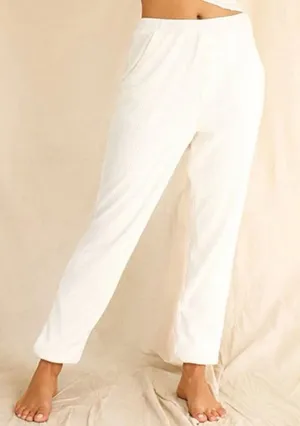 Dippin Daisys Staying In Pants Size M White Waffle Knit Jogger Pajama Coquette‎ thumbnail 1