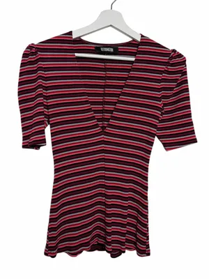 Reformation Striped V-Neck Top thumbnail 2