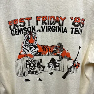 The Vintage Shop Vintage 1980s Clemson University Tigers 1986 First Friday Vs. Virginia Tee Large thumbnail 2