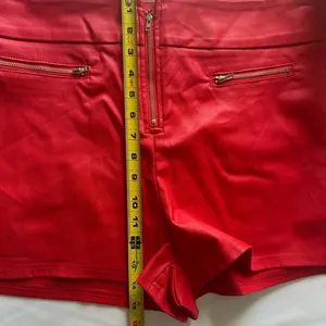 Zara Women’s bright red high rise shorts thumbnail 2