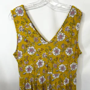 Candies XL‎ Mini Dress Yellow Floral Twist Front Sleeveless Preppy Boho 1039 thumbnail 5