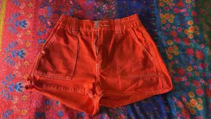 orange cargo shorts thumbnail 1