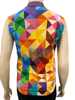 Women’s Sleeveless Geo-Print Cycling Jersey - Multicolor 3XL thumbnail 2