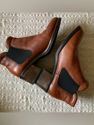 Rieker Chelsea Leather Ankle Boots in Brown Leather Black 39 8.5 thumbnail 2