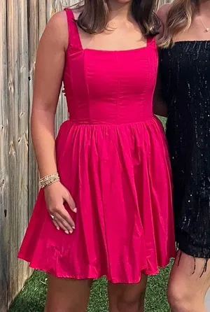 Dillard's Hot pink Mini Dress with corset thumbnail 1
