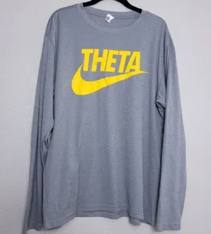 Kappa Alpha Theta Nike Swoosh Dri Fit Long Sleeve Top L Gray Sorority Dry Fit thumbnail 1