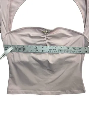 Princess Polly Pink Cutout Ruched Long Sleeve Crop Top Women’s US 4 Y2K thumbnail 7