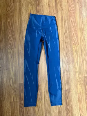 Lululemon Wunder Train Mid-Rise Tights Sun Bleached Wash True Navy 0 thumbnail 3