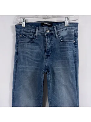 Express Cropped Legging Mid Rise Jeans Size 4 Stretch thumbnail 2