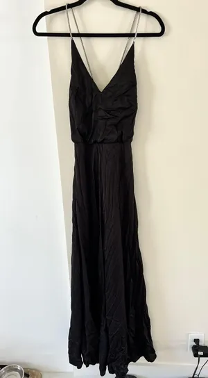 H&M Black Silk Dress thumbnail 1