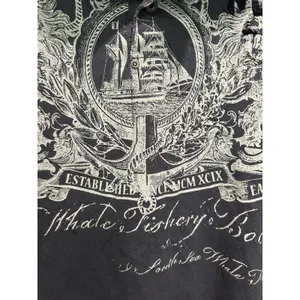 Y2K Nautica Tattoo Print 3D Distressed Oversized Short Sleeve Polo Shirt thumbnail 4