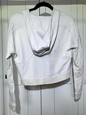 lululemon athletica White Zip-Up Cropped Hoodie thumbnail 2