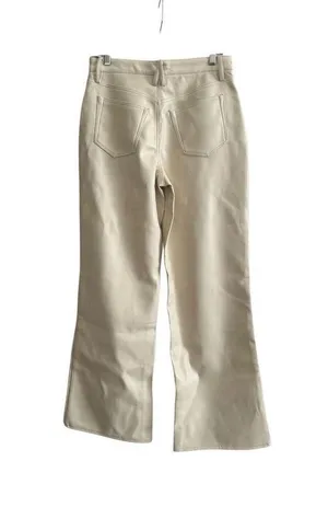 NWT GOOD AMERICAN Faux Leather PantsSz 6/29 Color Bone001 thumbnail 2