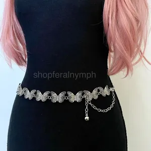Silver Y2K Butterfly Fairycore Waist Chain Belt, Fits 13 to 35 Inches, X7GA1370 thumbnail 4