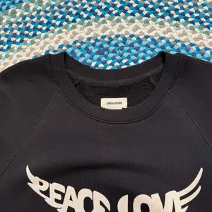 Zadig & Voltaire Diaz Peace Love Black Sweatshirt Mini Dress NWT Women's‎ L M thumbnail 6
