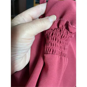 Bloomchic size 14-16 muted red smocked waist V-neck dress thumbnail 7