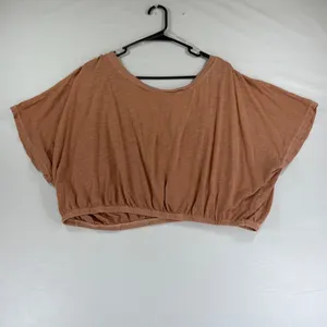 Aeropostale Air Softspun Cropped Tie Back Tee Brown XXL Boho Hippie Top thumbnail 2