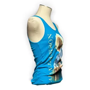 Alan Jackson Vintage 90s Country Music Concert Ribbed Tank Top Blue Large thumbnail 5