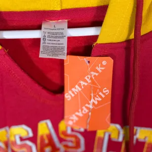 NWT Kansas City Chiefs Simapak Colorblock‎ Hoodie Red Gold Vintage Style Large thumbnail 5
