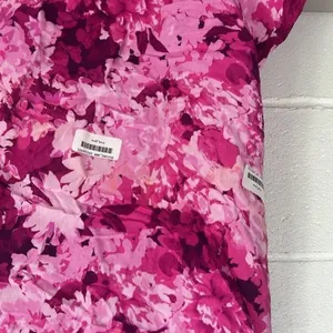 Monique Lhuillier RTR Floral Faille Dress sz 8 Strapless Fushia Cut out Back thumbnail 4