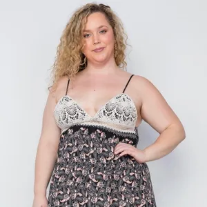 Ganji Paisley Crochet Spaghetti Strap Maxi Dress in Black/Cream Boutique NWT thumbnail 5