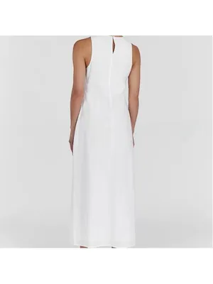 DISSH Harris White Linen Midi Dress Women Size US 2 Coastal Nautical Lightweight thumbnail 2