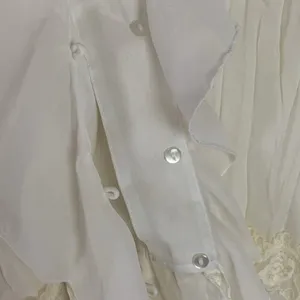 White stag 90s women's 16 18 xl white flutter collar peter pan vintage sheer lac thumbnail 7