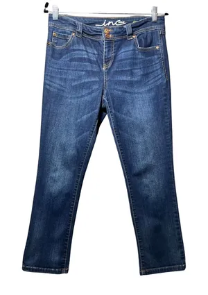INC Denim Straight Leg Crop Jeans Dark Wash Mid Rise Stretch‎ Womens 6P Petite thumbnail 1