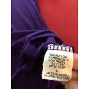 Timing dark purple v-neck short sleeve soft t-shirt Size L thumbnail 4