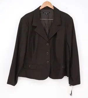 Briggs New York Blazer Womens 22W Olive Button-down New thumbnail 1