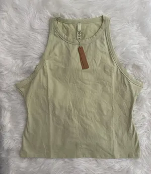 Skims Cotton Jersey High Neck Tank Pistachio Size 4X thumbnail 1