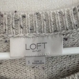 LOFT Heather Gray Long Sleeve Dress with Button Details thumbnail 2