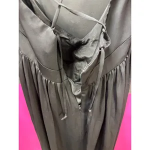 J.Crew‎ Black Satin V-Neck Lace-Up Back Maxi Dress G3513 Womens 12 NEW thumbnail 8