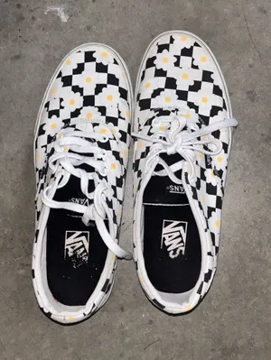 Vans Daises Checkerboard Lace Shoes Size 10 thumbnail 1